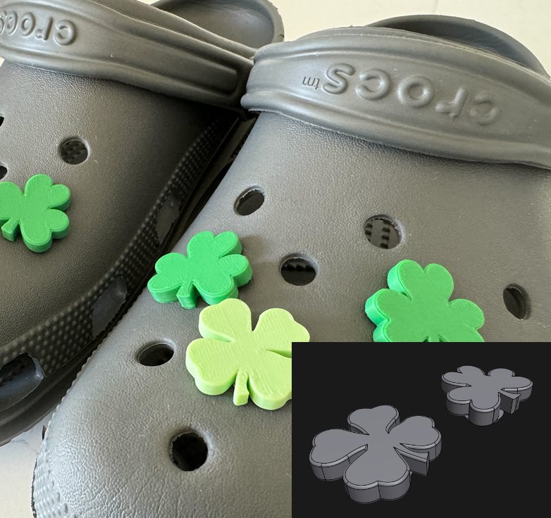 Original 3D Model - Croc Clovers & Shamrocks