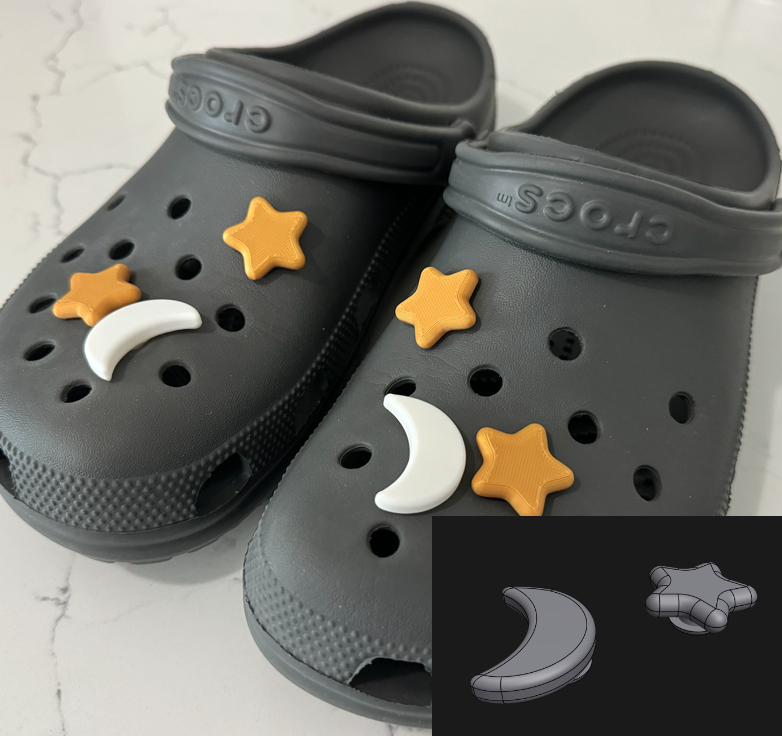 Original 3D Model - Croc Moon & Stars