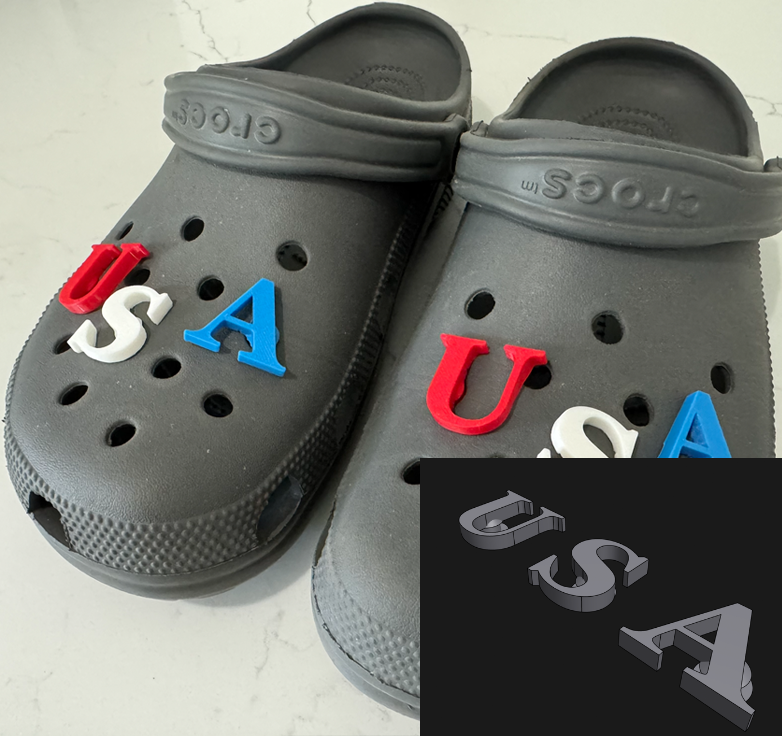 Original 3D Model - July 4th Crocs
